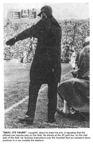 Denny Laughlin on the field at Notre Dame, 1965