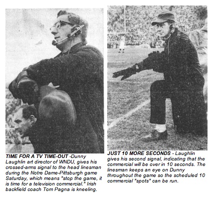 Denny Laughlin on the field at Notre Dame, 1965.