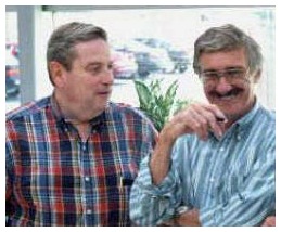Joe and Denny planning the 2001 reunion.